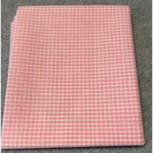 Pink Gingham Cotton Fabric Fat Quarter 18x22" Quilting Crafts Sewing Projects
